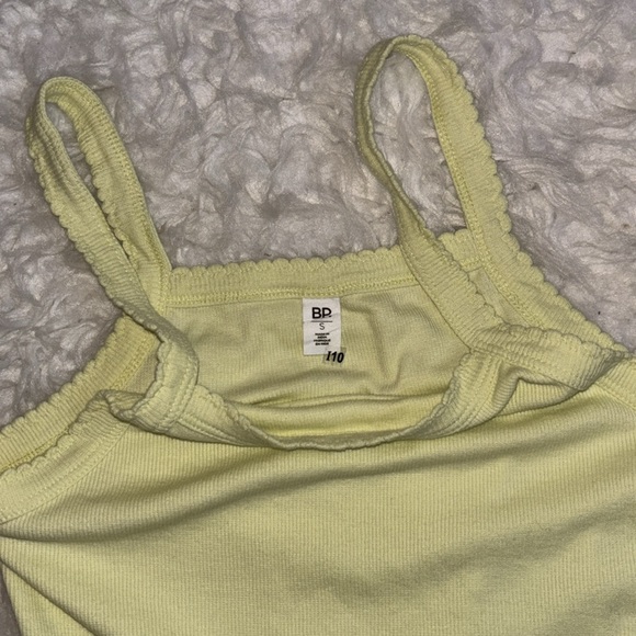 BP Square Neck Bodysuit Ribbed Yellow, Size Small - Picture 9 of 11